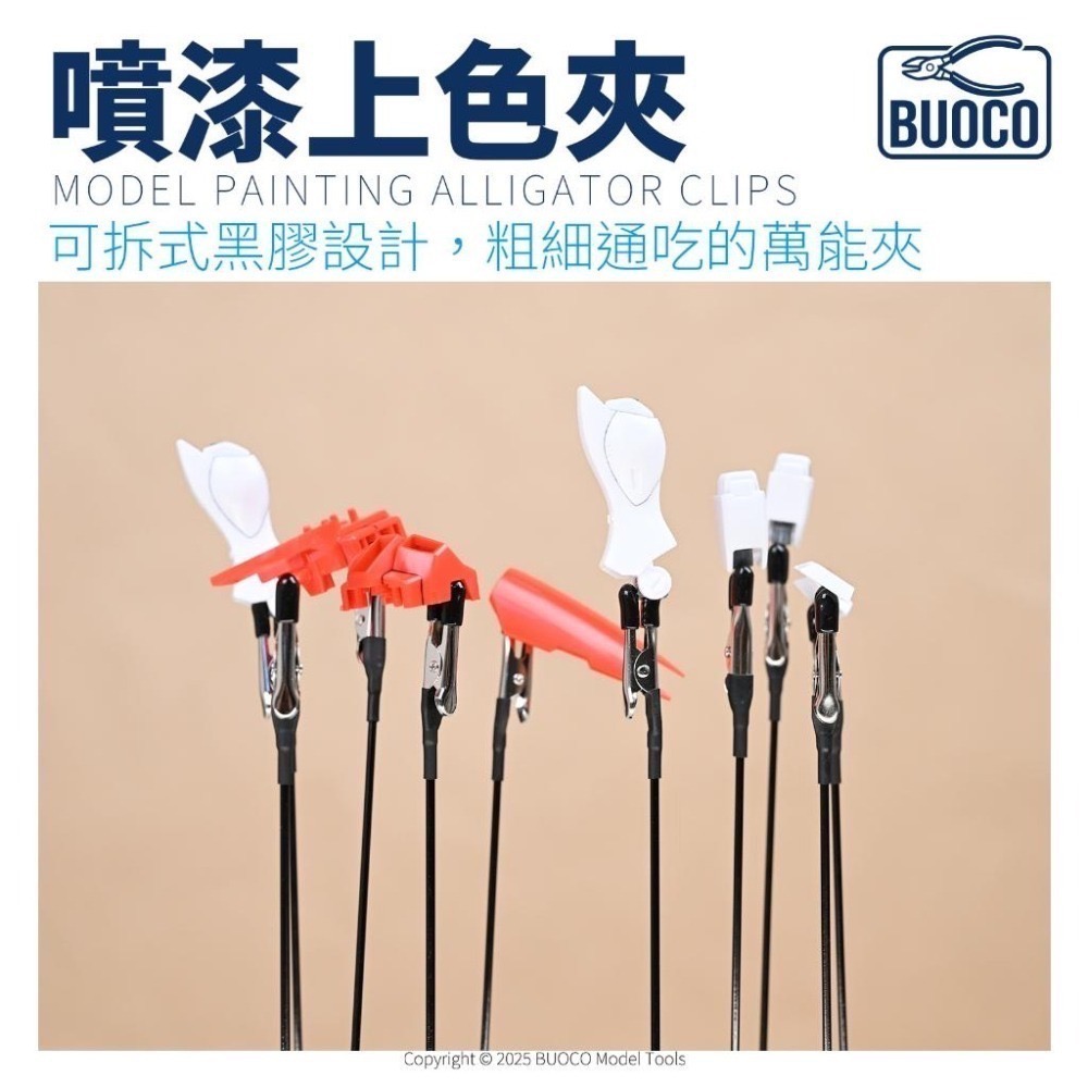 [BUOCO] 專業級防刮包膠上色夾 | 金屬鱷魚夾 噴漆夾 塗裝夾 | 不傷零件 無痕咬合 | 鋼彈/GK/模型工具-細節圖5