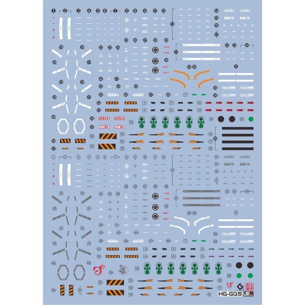 [BUOCO] EVO HG GQ-05 GQuuuuuuX  HG 輕型加農 / 雪拉專用機 螢光水貼 1/144-細節圖2