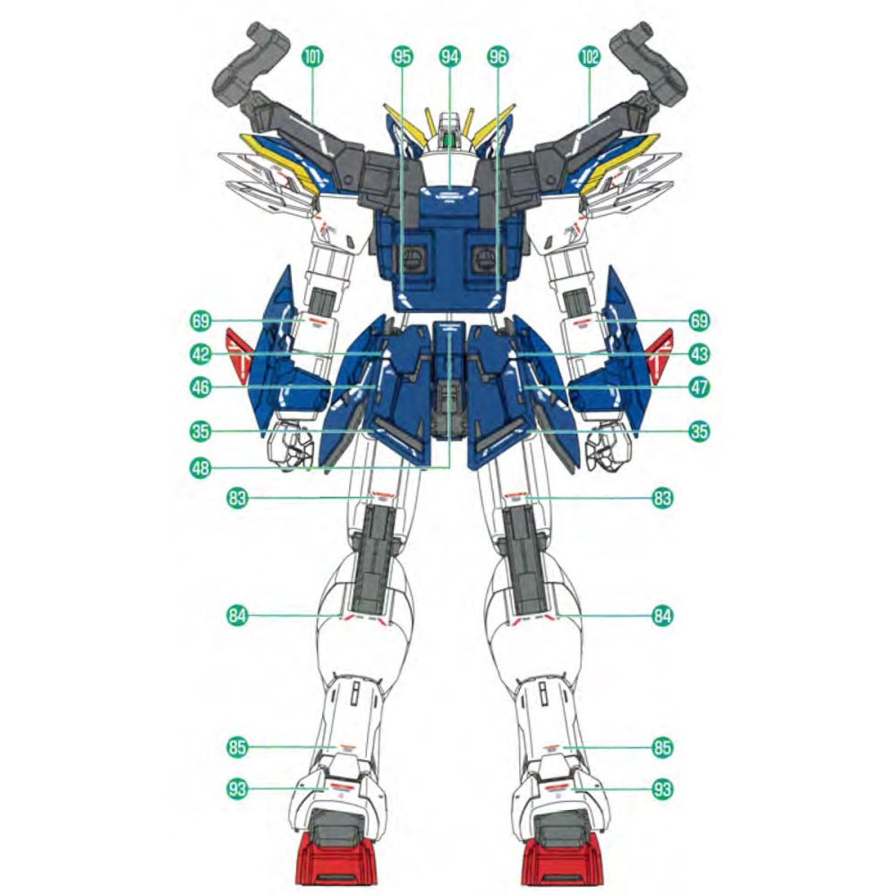 [BUOCO] EVO MG-213 鋼彈W MG 飛翼鋼彈零式 EW Ver.Ka 螢光水貼 (1/100)-細節圖4