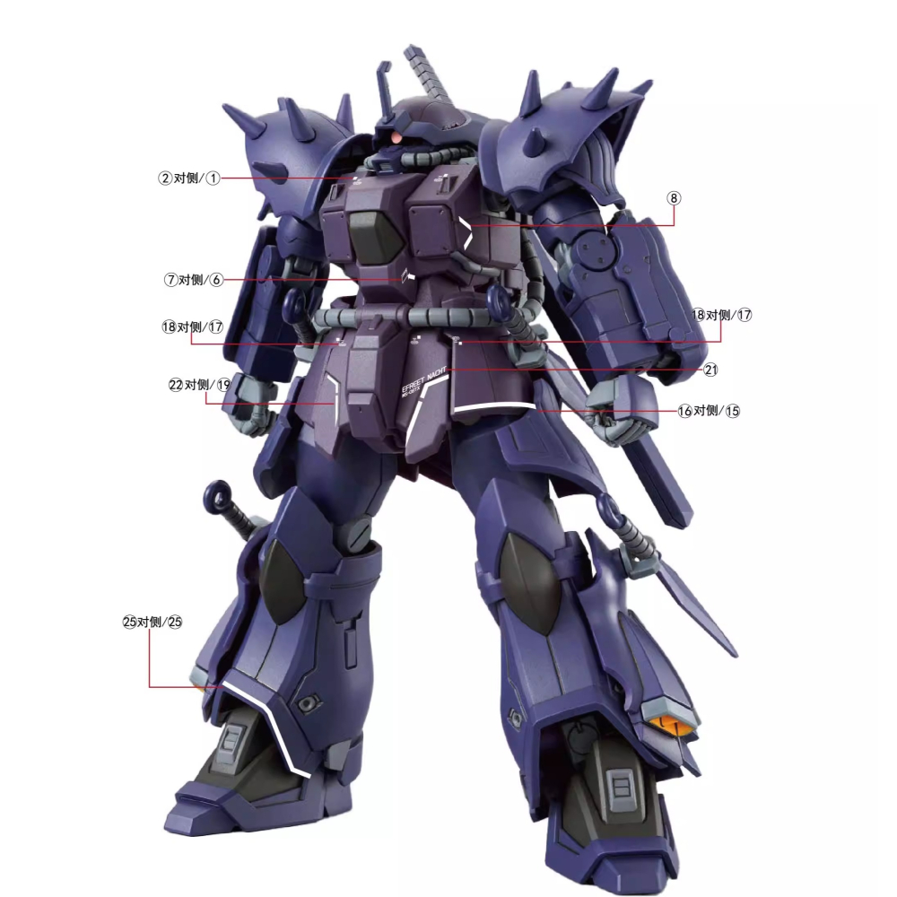 BUOCO] AMAX HG 1/144 伊弗利特 Efreet 6合1 專用螢光水貼 夜戰 獵裝 勇士 施耐德 改-細節圖6
