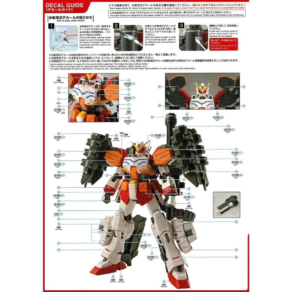 [BUOCO] EVO PB-MG-150 鋼彈W 重武裝鋼彈 EW (刺蝟裝備) 螢光水貼 (1/100) - 特洛瓦-細節圖3