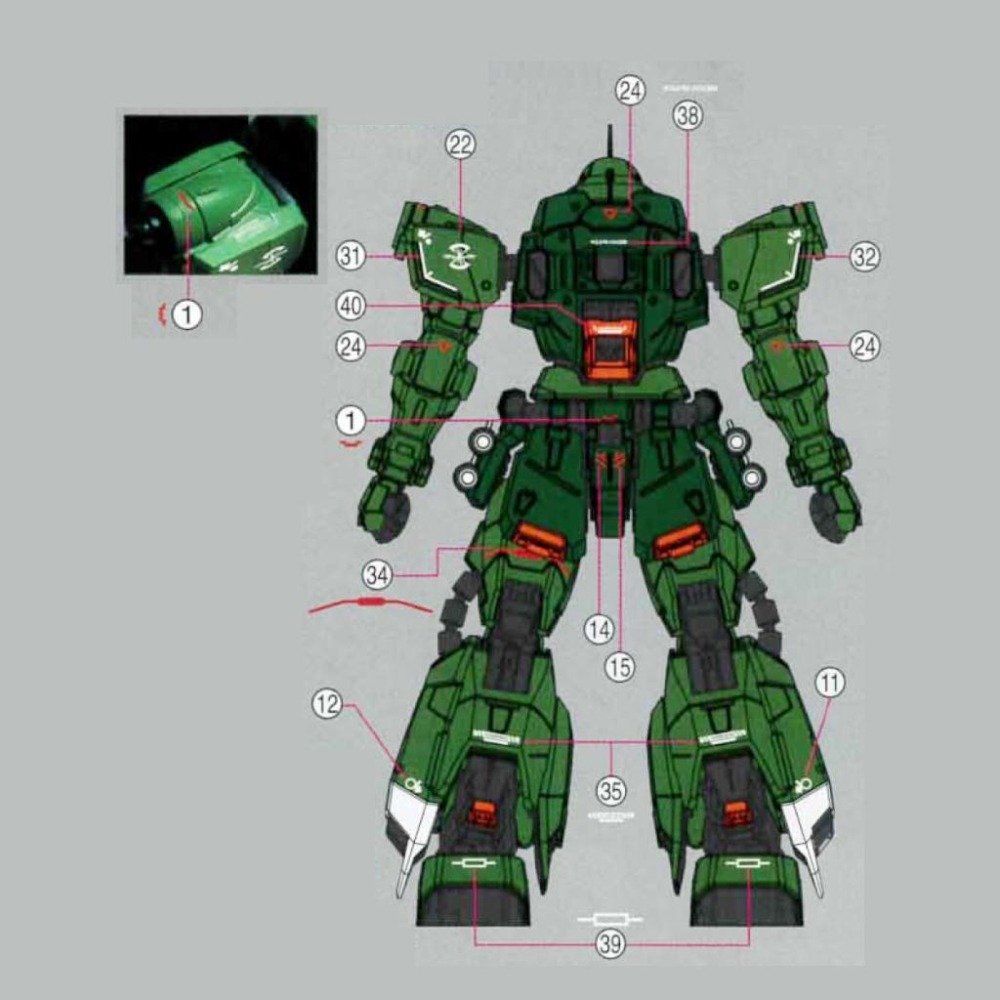 [BUOCO] EVO PB-MG-172 SEED 瞬發型薩克幽靈 / 薩克戰士 薩克勇士 (綠色量產機) 螢光-細節圖4