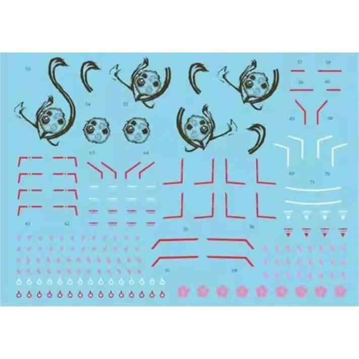 [BUOCO] AMAX HiRM 1/100 異端鋼彈紅色機高出力型 猩猩臂 紅異端 櫻花 斬 螢光水貼-細節圖4