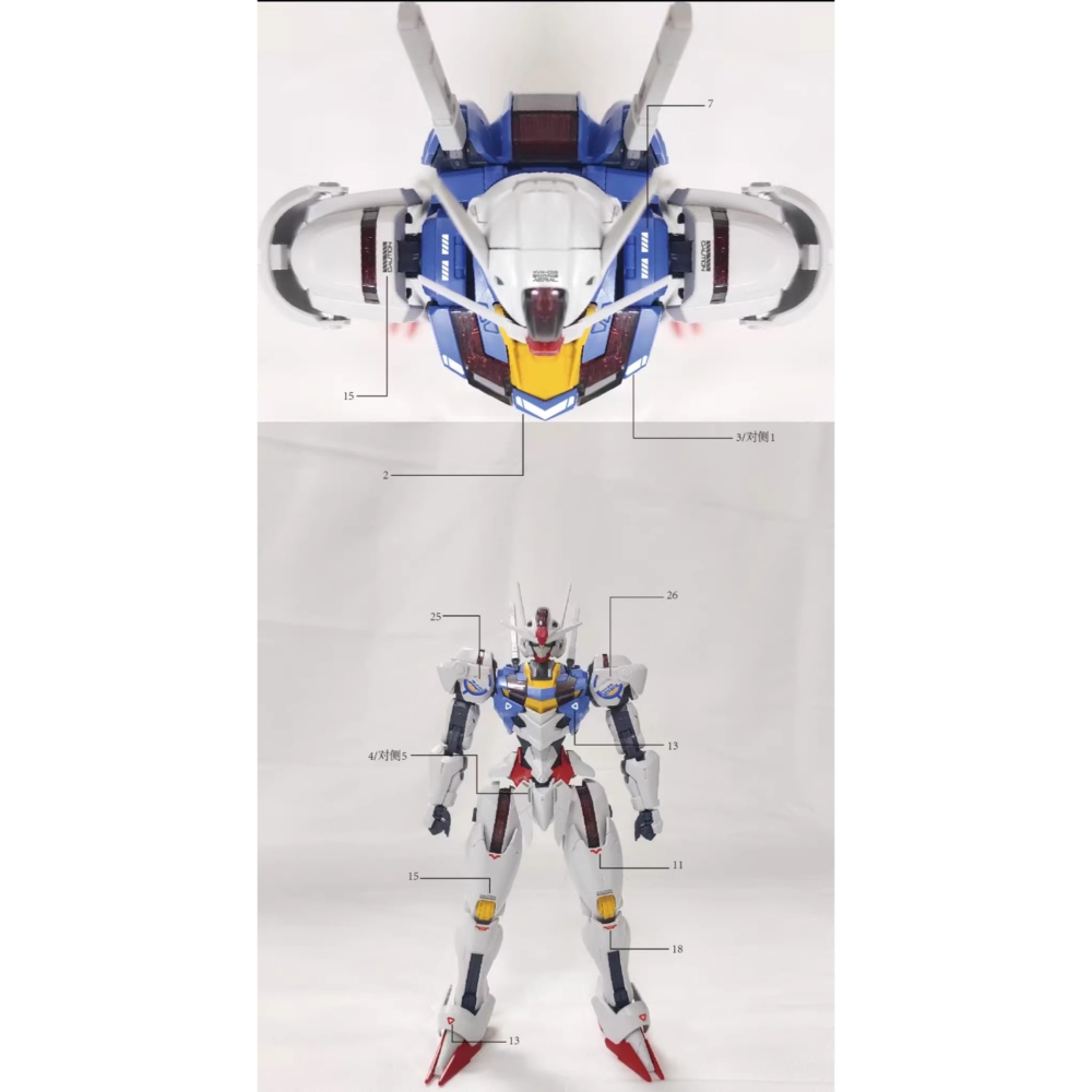 [BUOCO] AMAX FM 1/100 風靈鋼彈 XVX-016 水星的魔女 GUND-ARM 感應砲 螢光 水貼-細節圖4