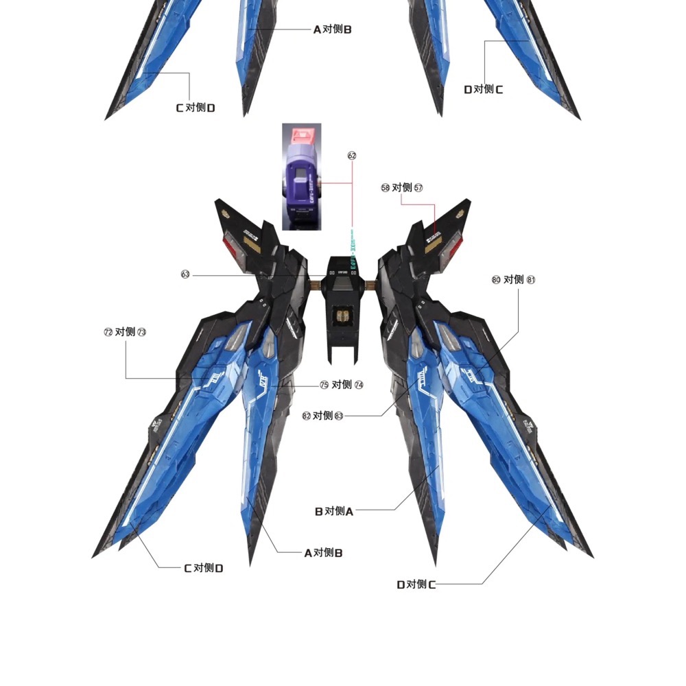 [BUOCO] AMAX MB 1/100 攻擊自由鋼彈 魂藍 燙金 螢光 水貼 含地台貼 8802/MB通用-細節圖11