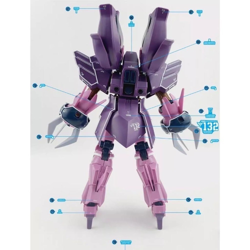 [BUOCO] 炎水貼 HGUC 1/144 YAMS-132 羅森祖魯 Rozen Zulu 安傑洛專用 螢光 水貼-細節圖4