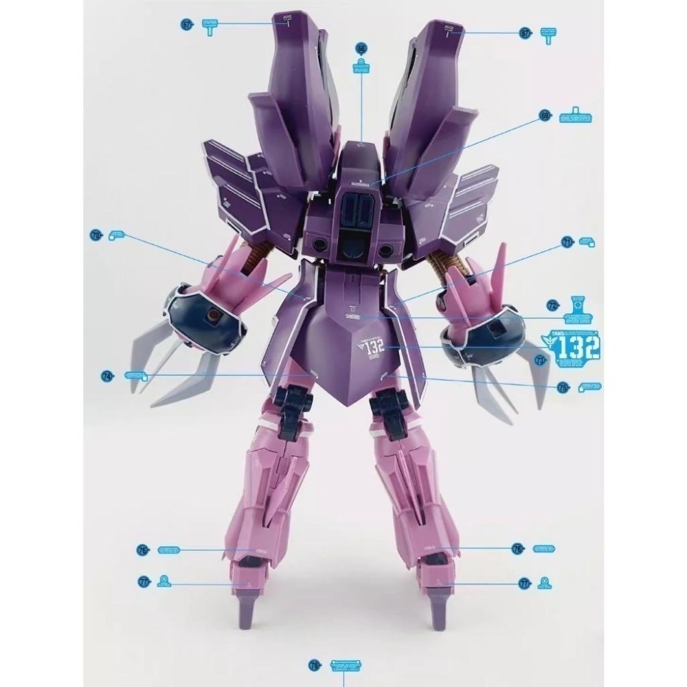 [BUOCO] 炎水貼 HGUC 1/144 YAMS-132 羅森祖魯 Rozen Zulu 安傑洛專用 螢光 水貼-細節圖4