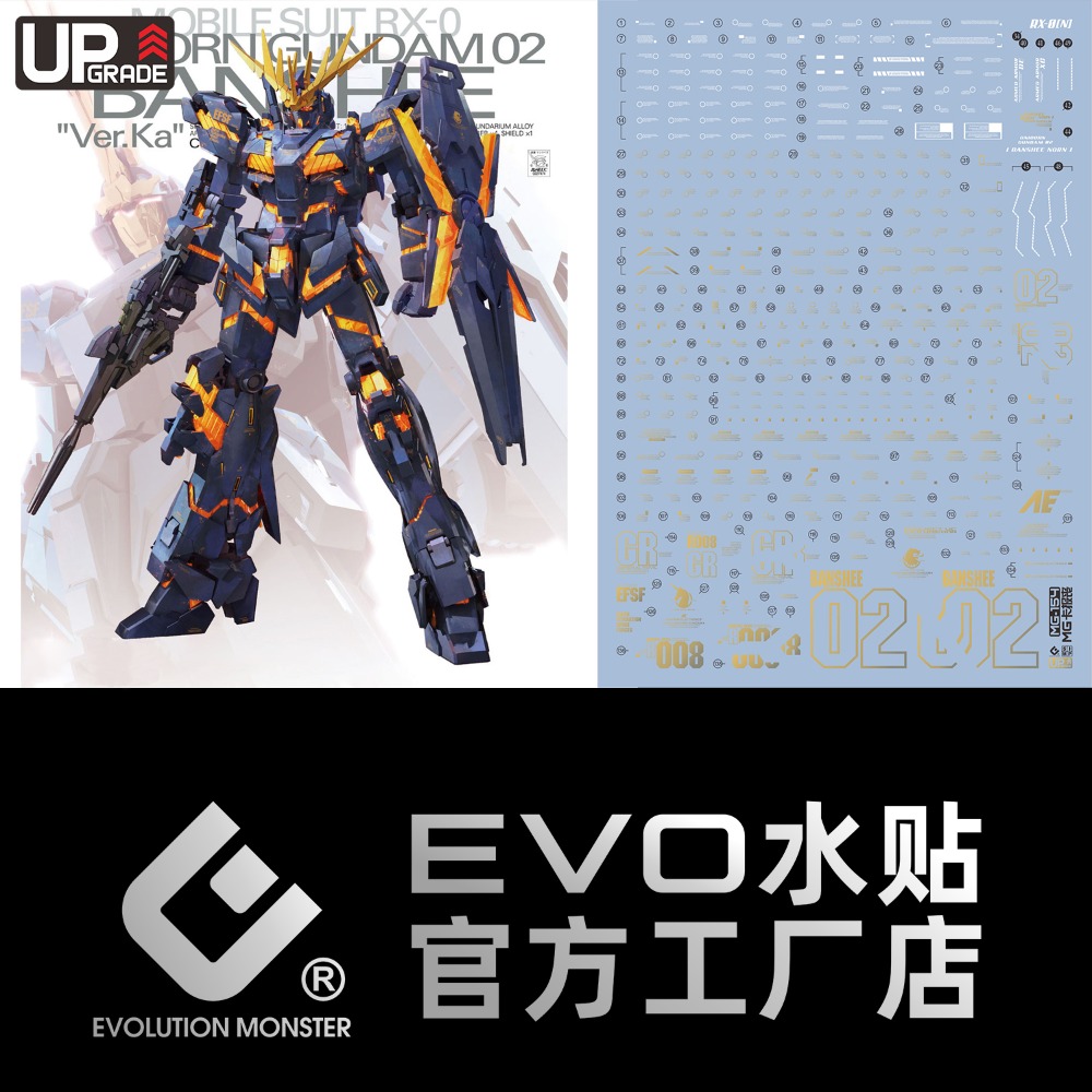 [BUOCO] EVO MG-154 UC 獨角獸 MG 報喪女妖 / 命運女神 Ver.Ka 燙金 水貼 1/100-規格圖6