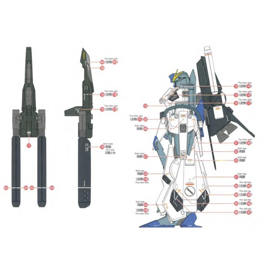 [BUOCO] EVO MG-211 MG FAZZ (全裝甲ZZ) Ver.Ka 螢光水貼 (1/100) MEGA炮-細節圖6