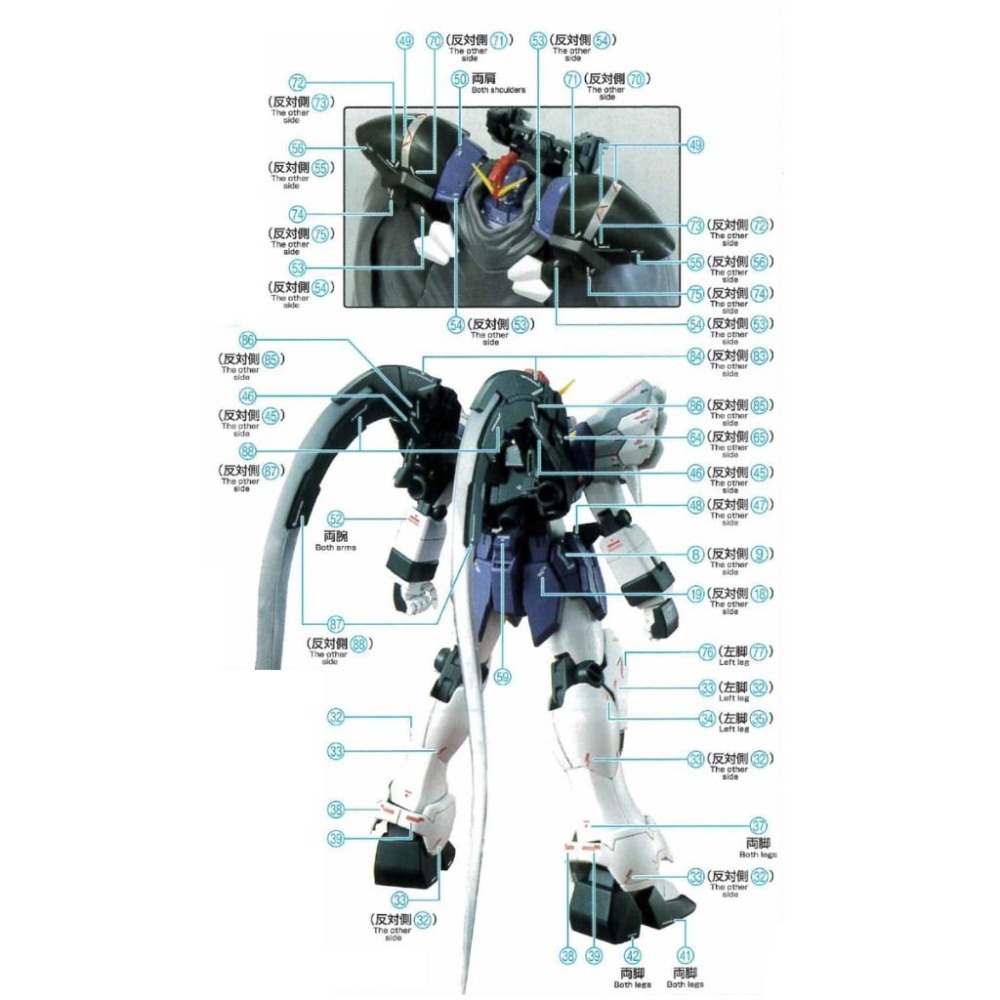 [BUOCO] EVO PB-MG-93 鋼彈W MG 沙漠鋼彈改 EW 螢光水貼 (1/100) 無盡的華爾茲-細節圖4