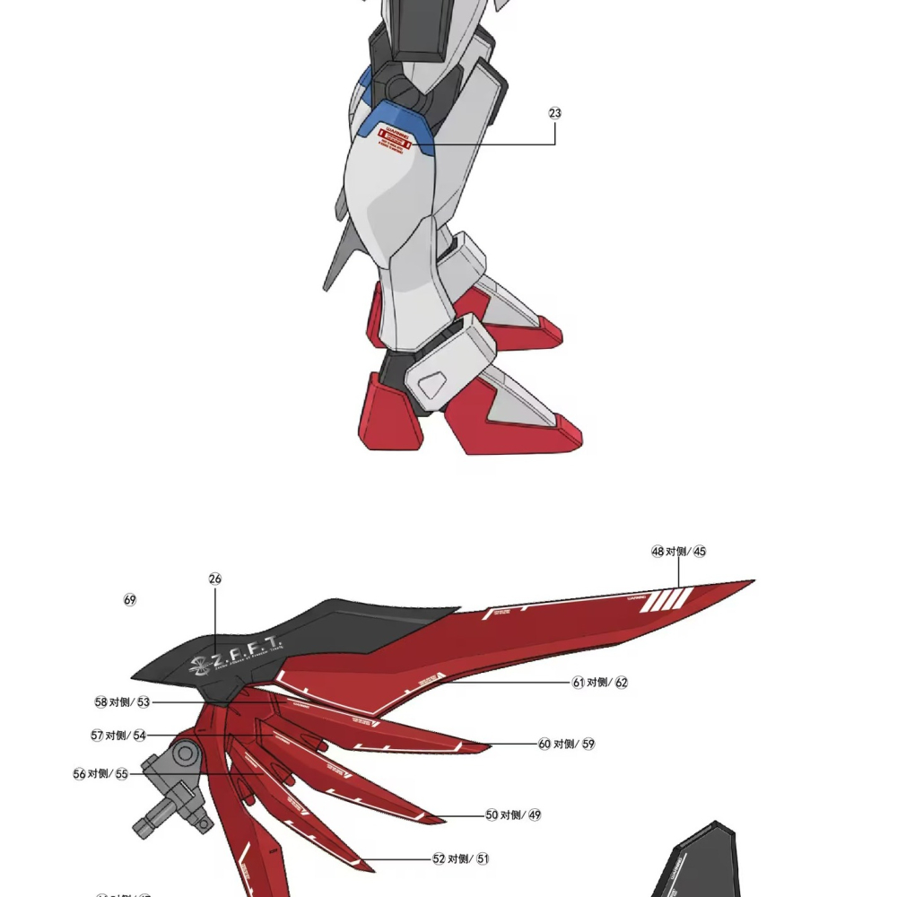 [BUOCO] AMAX 1/144 命運鋼彈 Re:Coordinate MR樣式 螢光水貼 燙金紅 含地台水貼-細節圖6