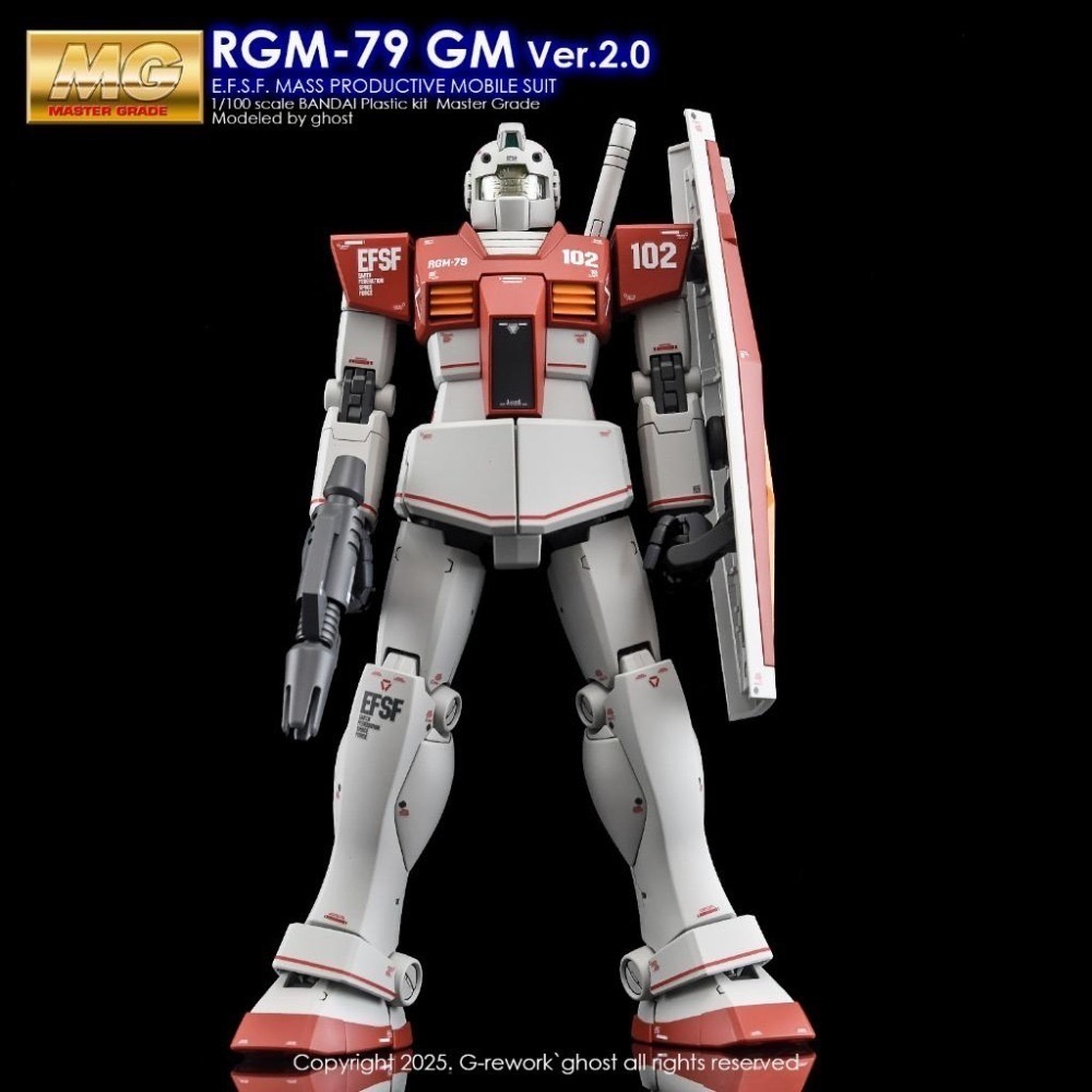 [BUOCO] 炎水貼 Ghost MG 1/100 吉姆 2.0 RGM-79 GM  專用水貼 螢光水貼 量產型-細節圖3