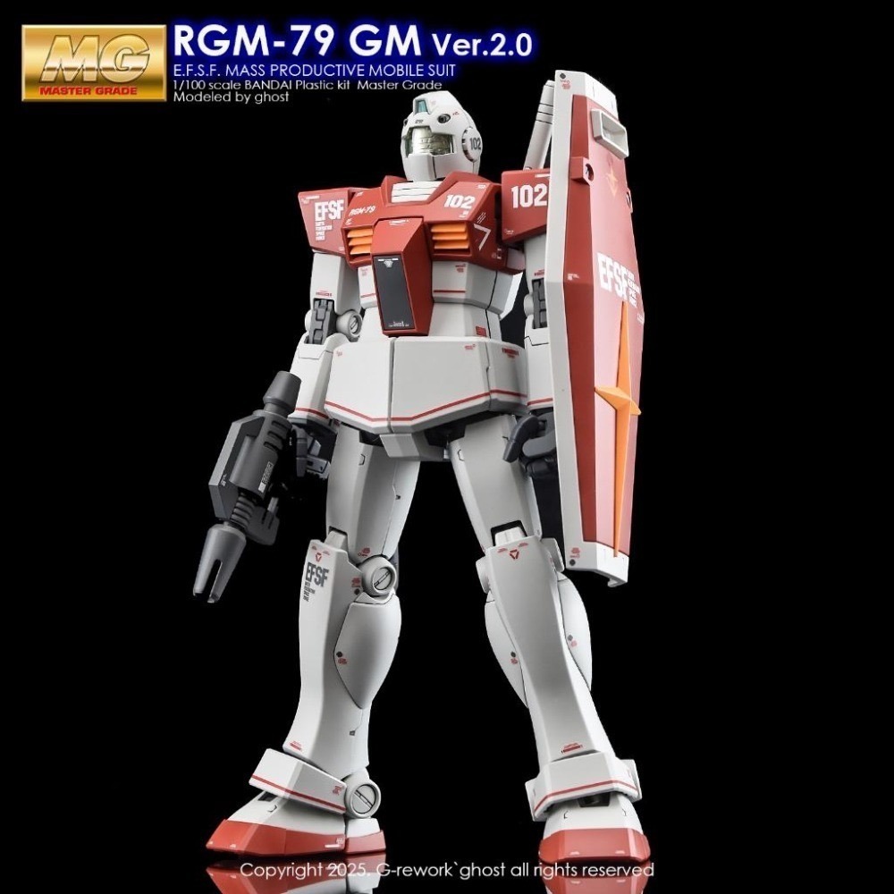 [BUOCO] 炎水貼 Ghost MG 1/100 吉姆 2.0 RGM-79 GM  專用水貼 螢光水貼 量產型-細節圖5