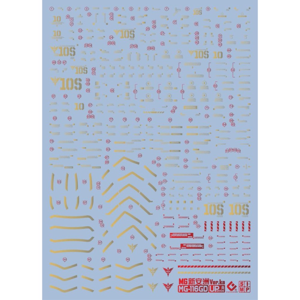 [BUOCO] EVO MG-116 機動戰士鋼彈 UC MG 新安州 Ver.Ka / OVA 通用 燙金版水貼-細節圖2