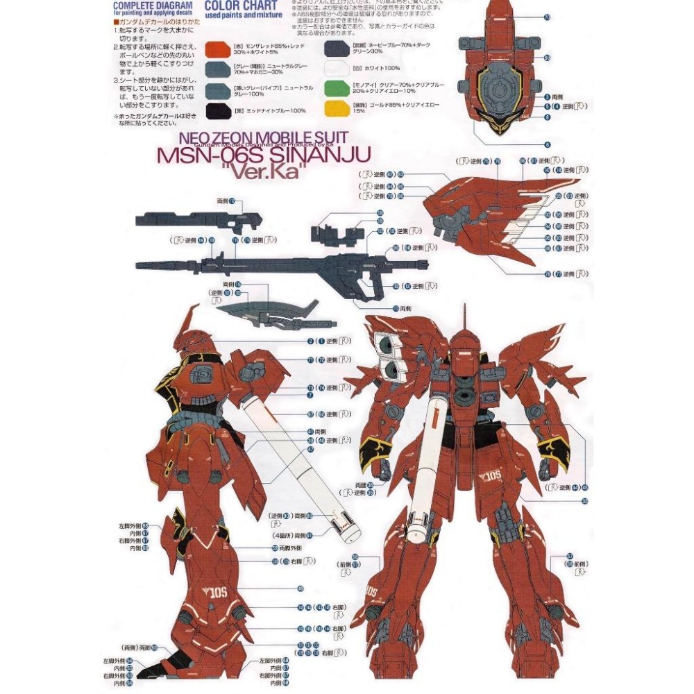 [BUOCO] EVO MG-116 機動戰士鋼彈 UC MG 新安州 Ver.Ka / OVA 通用 燙金版水貼-細節圖4