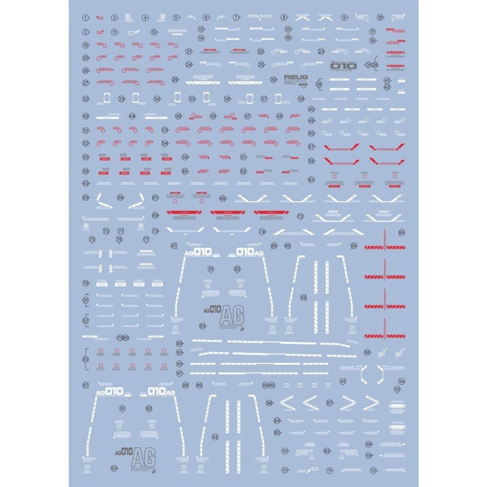 [BUOCO] EVO MG-196 MG 強化型 ZZ 鋼彈 Ver.Ka / 強化型擴充組件 螢光水貼 1/100-細節圖2