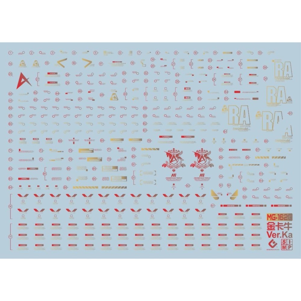 [BUOCO] EVO MG-162 MG ν鋼彈 / Nu鋼彈 (牛鋼) Ver.Ka 燙金 水貼 (1/100)-細節圖2