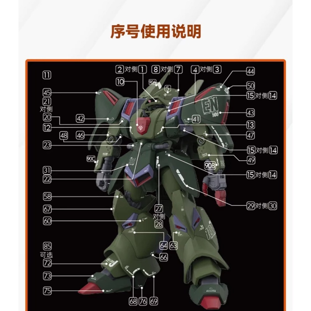 [BUOCO] 咕廠長 GUGU HG 1/144 卡爾斯J Galluss-J AMX-101 專用水貼 恩多拉隊-細節圖6