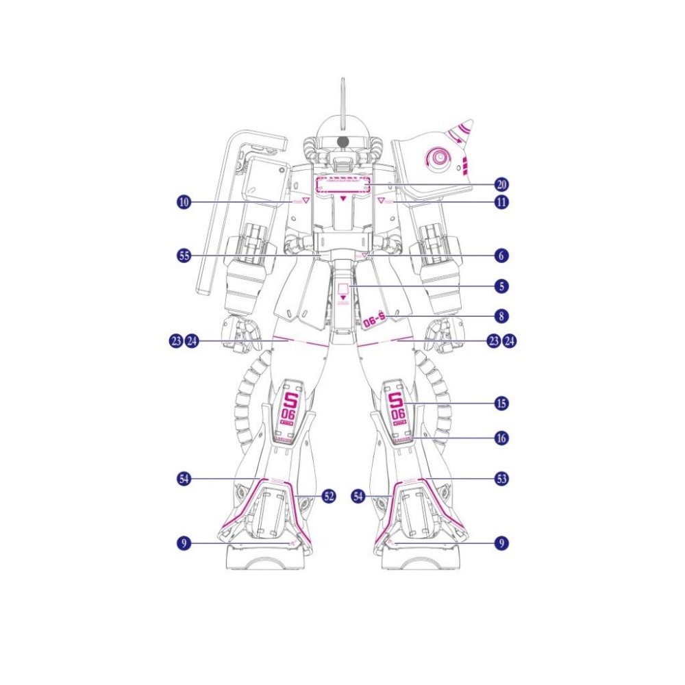 [BUOCO] EVO MG-98 MG MS-06S 夏亞專用薩克II / 紅薩克 螢光水貼 1/100 - 紅色彗星-細節圖3