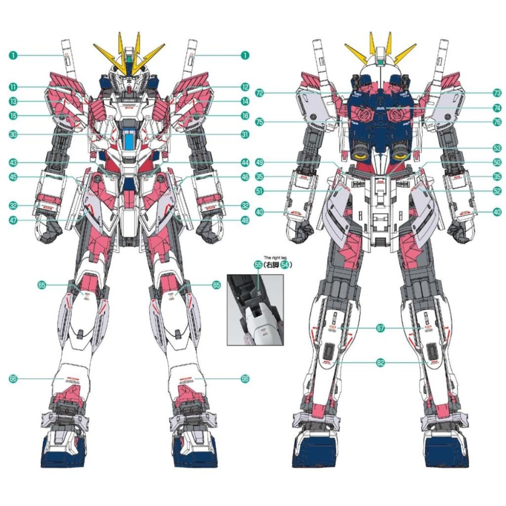 [BUOCO] EVO MG-220 MG 故事鋼彈 C裝備 Ver.Ka 螢光水貼 (1/100) 敘事鋼彈 敘述鋼彈-細節圖3