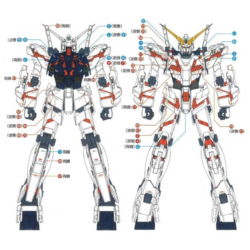 [BUOCO] EVO MG-102 MG RX-0 獨角獸鋼彈 Ver.Ka 燙金限定水貼 (1/100) - 巴納吉-細節圖5