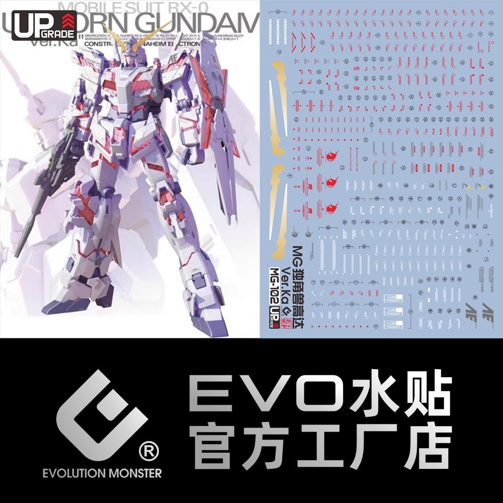 [BUOCO] EVO MG-102 MG RX-0 獨角獸鋼彈 Ver.Ka 燙金限定水貼 (1/100) - 巴納吉-規格圖5