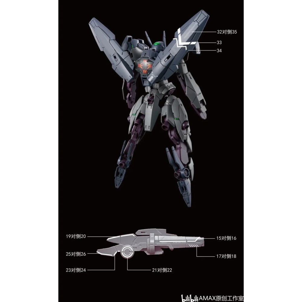 [BUOCO] AMAX HG 1/144 GUND節點機 鋼特諾德 Gundnode 節點機 水星的魔女 專用螢光水貼-細節圖4
