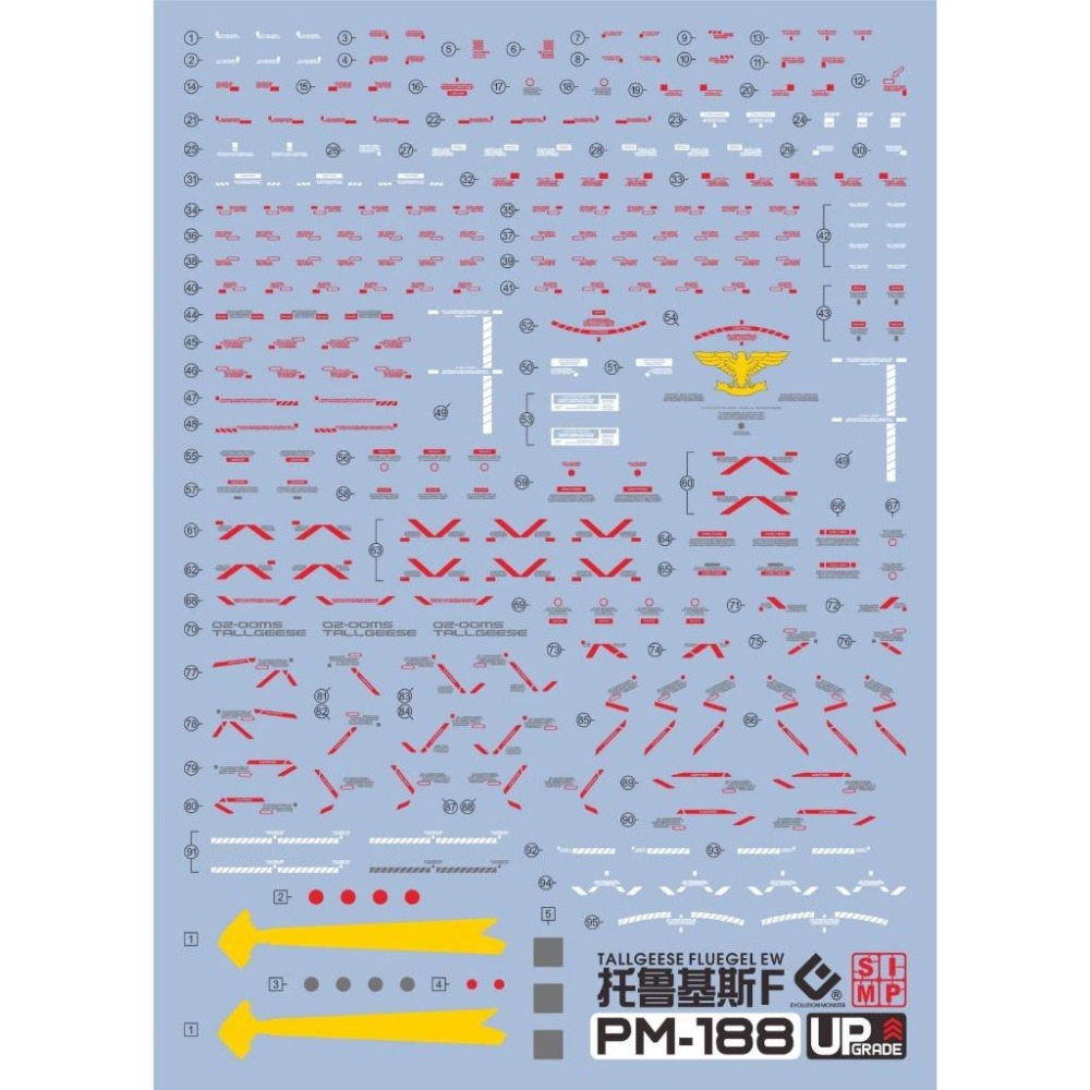 [BUOCO] EVO PB-MG-188 鋼彈W 敗者的榮光 托爾吉斯F 螢光水貼 (1/100) - 傑克斯-細節圖2