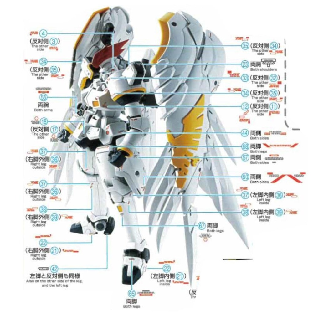 [BUOCO] EVO PB-MG-188 鋼彈W 敗者的榮光 托爾吉斯F 螢光水貼 (1/100) - 傑克斯-細節圖3
