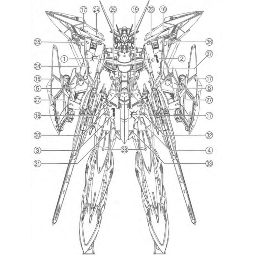 [BUOCO] EVO MG-215 MG 星蝕鋼彈 / 擴充武裝背包 2合1 螢光水貼 1/100 日蝕鋼彈 天蝕鋼彈-細節圖3