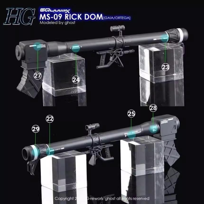 【BUOCO】炎水貼 GHOST HG QG MS-09R 里克德姆 蓋亞座機 / 奧迪加座機 螢光 水貼 ｜黑色三連星-細節圖7
