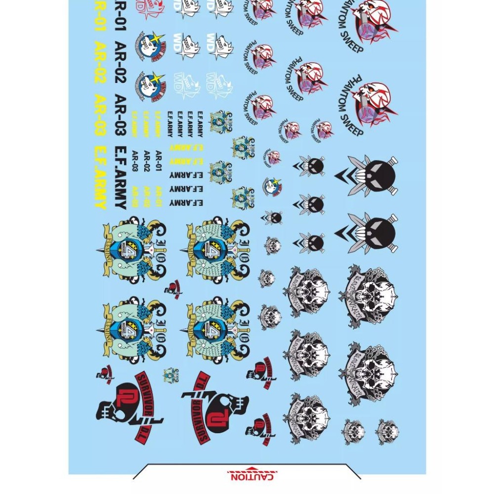 [BUOCO] 雪焰 TY-08 UC世紀系列 Vol.2 奴隸幽靈 白色獵犬 幻影掃蕩 雷霆宙域 活死人 螢光通用水貼-細節圖4