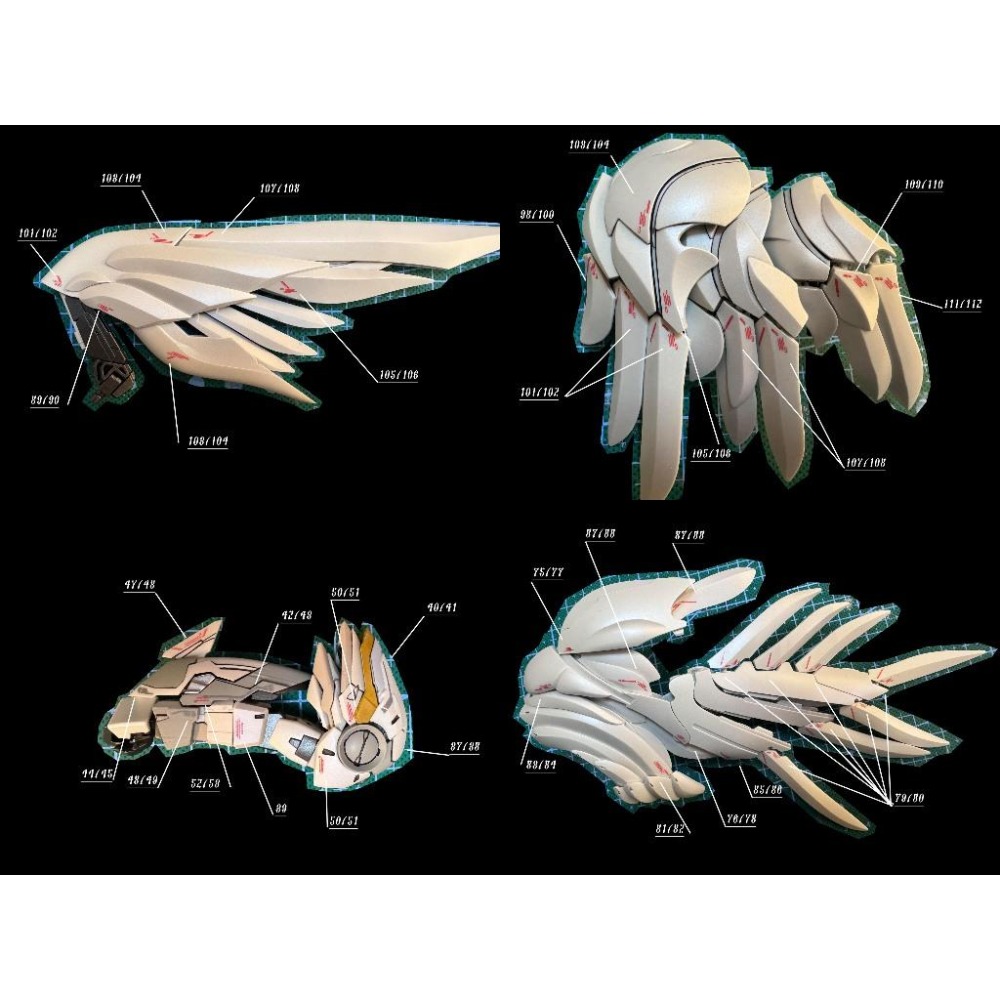 [BUOCO] 雪焰 MG 1/100 飛翼零式 EW Ver.Ka 白雪姬前奏曲 FIX樣式 螢光 水貼 8827通用-細節圖8