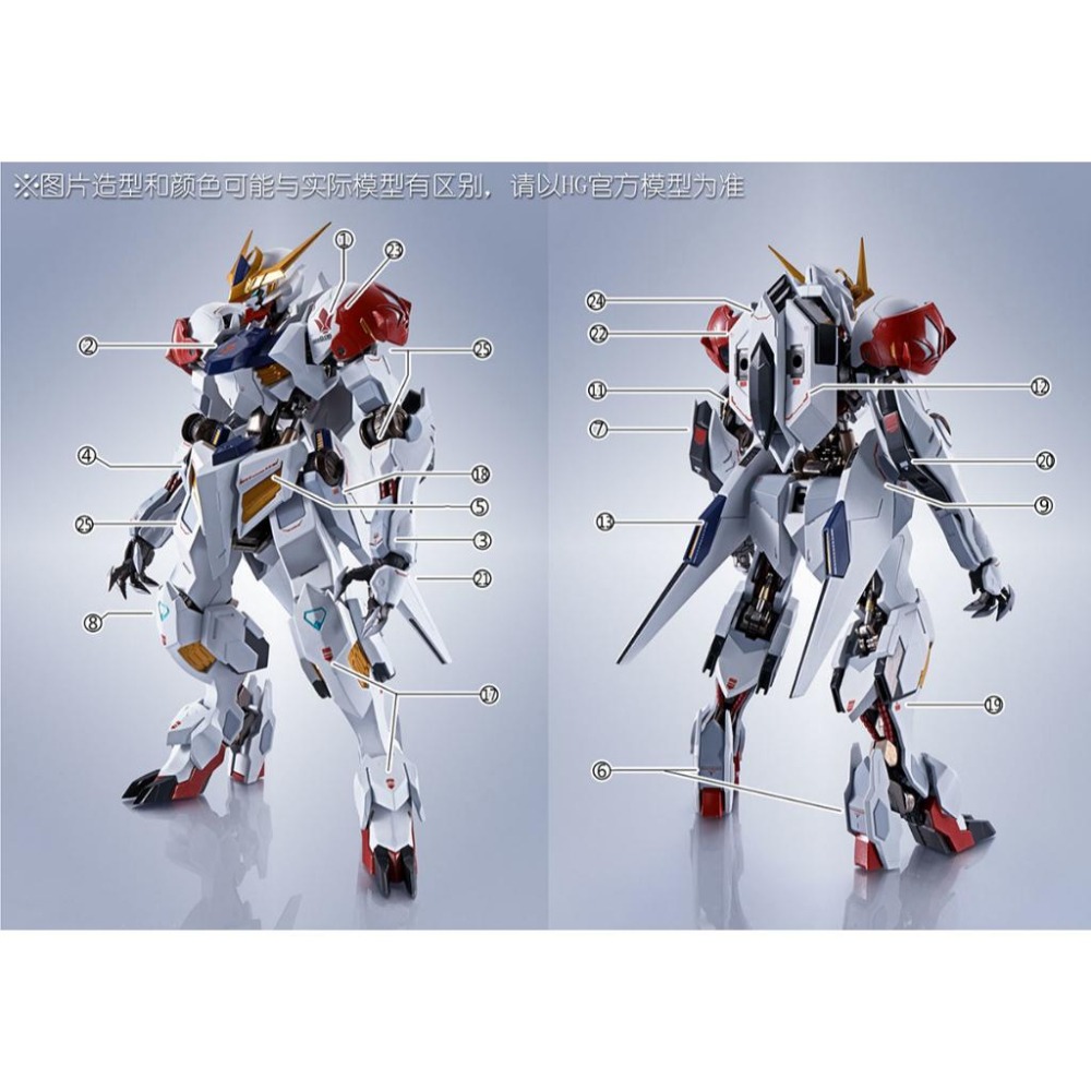 [BUOCO] 雪焰 HG-59 1/144 天狼型 獵魔鋼彈 Barbatos Lupus MR樣式 鐵華團 螢光水貼-細節圖6