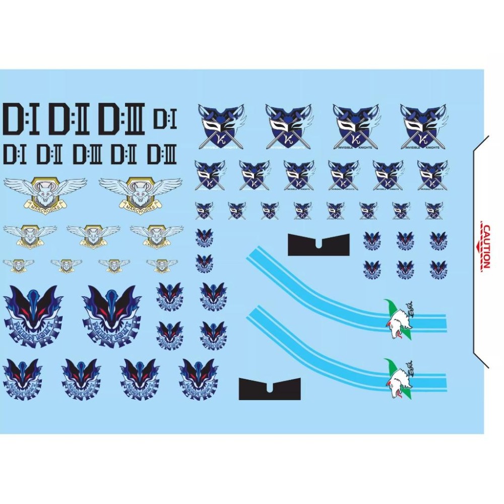 [BUOCO] 雪焰 TY-07 UC世紀系列 Vol.1 午夜芬里爾 隱形騎士 馬爾科西亞斯 白狼 螢光 通用 水貼-細節圖4