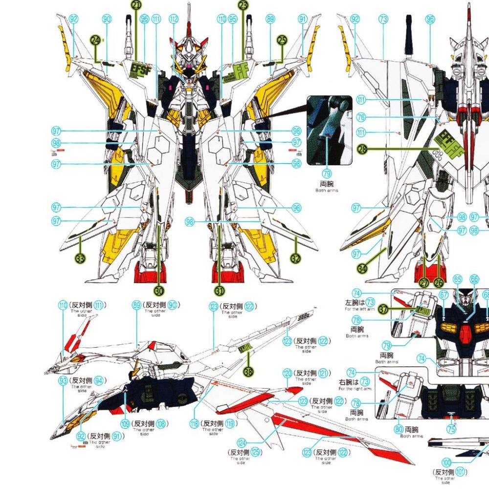 [BUOCO] 雪焰 HG-35 Ξ鋼彈 & 潘娜洛普 2合1 螢光 水貼 - 柯西 / XI / 潘妮洛普 / 大白鵝-細節圖4