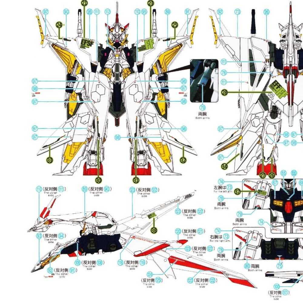 [BUOCO] 雪焰 HG-35 Ξ鋼彈 & 潘娜洛普 2合1 螢光 水貼 - 柯西 / XI / 潘妮洛普 / 大白鵝-細節圖4