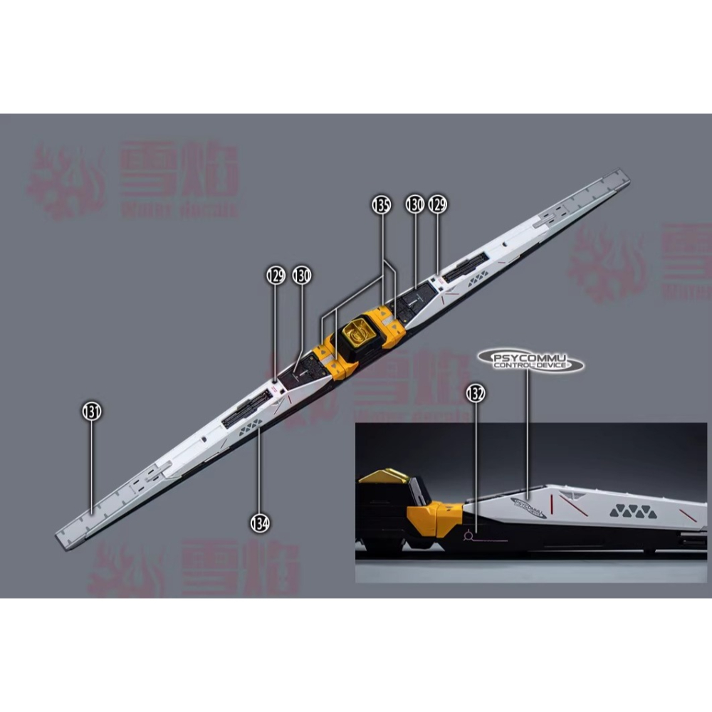 [BUOCO] 雪焰 1/60 解體匠機 樣式 RX-93 Nu ν鋼彈 牛鋼 本體+6枚感應砲 螢光 水貼 適用大班-細節圖11