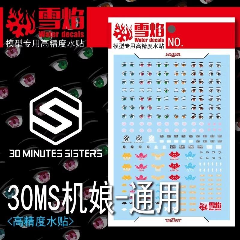 [BUOCO] 雪焰 TY-02 30MS 機娘 組裝少女 通用 眼睛 表情包 角色標誌 OK繃 水貼 輕作戰 無螢光-細節圖2