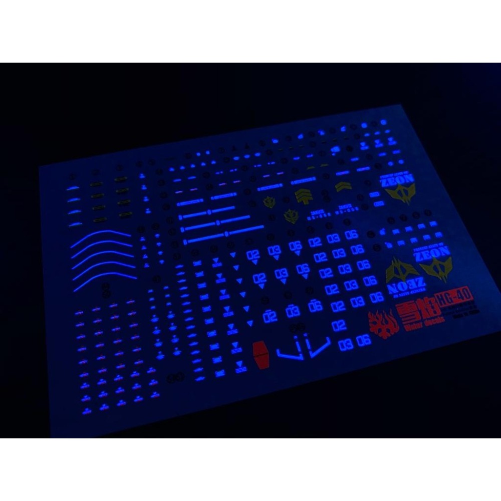 [BUOCO] 雪焰 RG-07 1/144 MS-06R-1A 高機動型薩克 II Zaku 黑色三連星 螢光 水貼-細節圖5