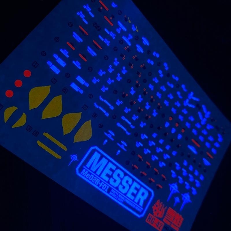 [BUOCO] 雪焰 HG-42 1/144 梅薩 Messer F01 F02 閃光的哈薩威 Me02R 螢光 水貼-細節圖5