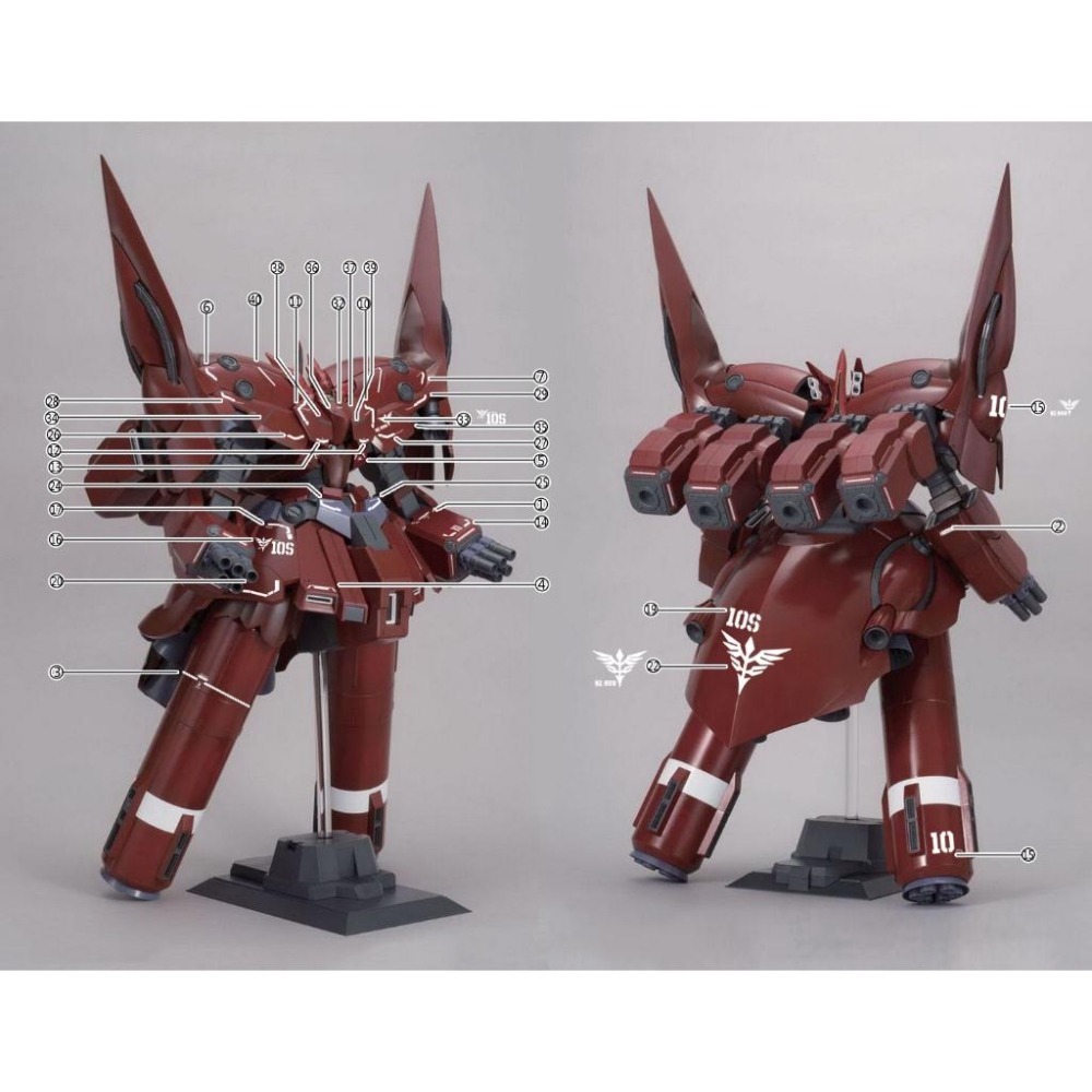 [BUOCO] 雪焰 HGUC-21 1/144 新吉翁克 Neo Zeong NZ-999 紅色彗星 決戰 螢光 水貼-細節圖5