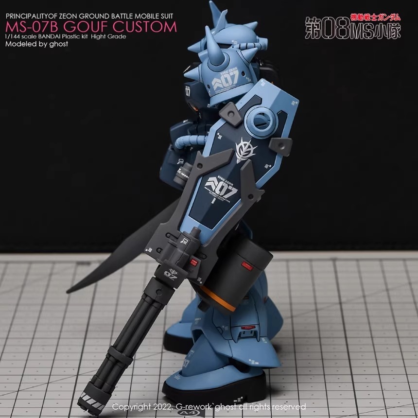 [BUOCO] 炎水貼 Ghost版 HG 古夫特裝型 Gouf Custom 專用螢光水貼 | MS-07B-3-細節圖6