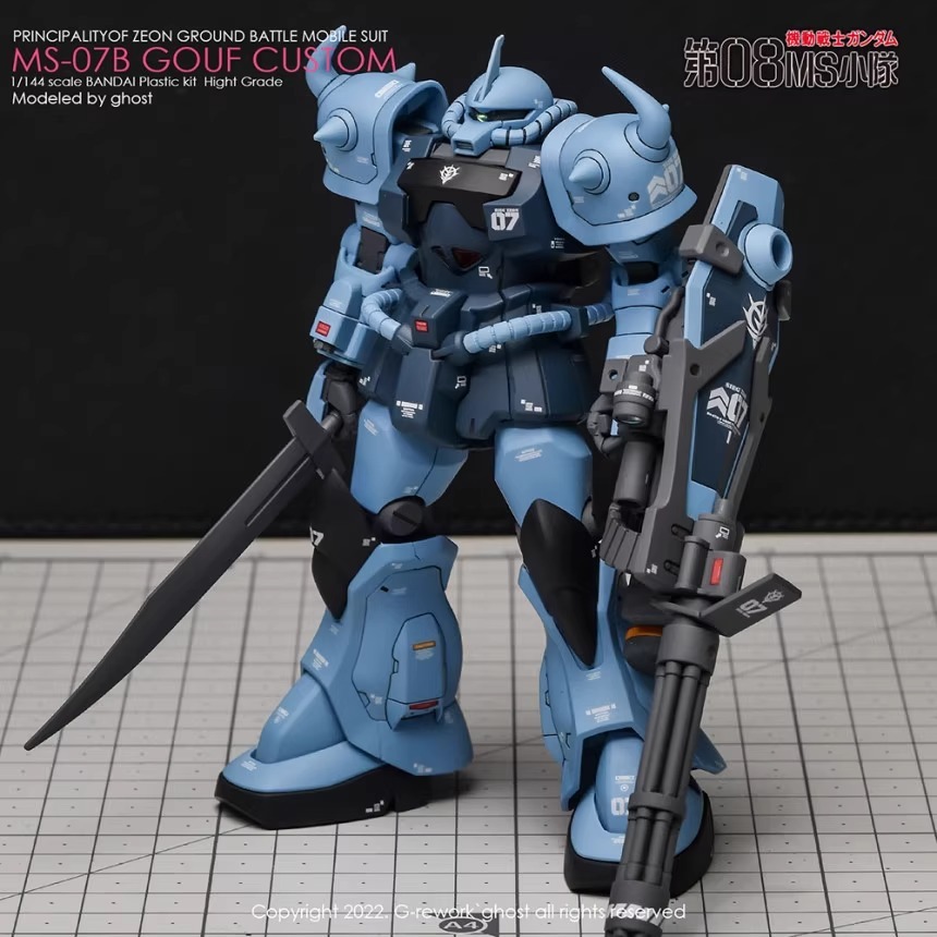 [BUOCO] 炎水貼 Ghost版 HG 古夫特裝型 Gouf Custom 專用螢光水貼 | MS-07B-3-細節圖7