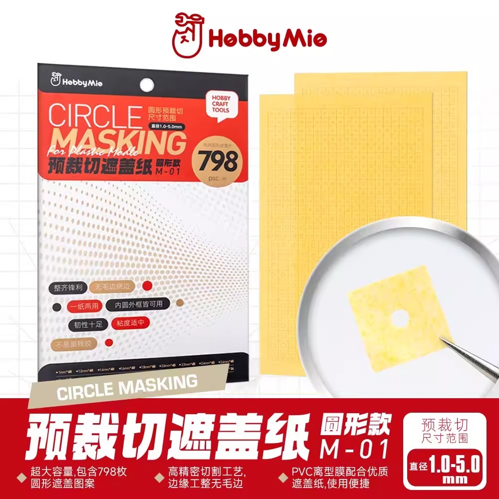 [BUOCO] 喵匠 Hobby Mio 預裁切圓形遮蓋貼紙 (798枚入) - 直徑0.1-5.0mm / 遮蓋紙 /-細節圖6