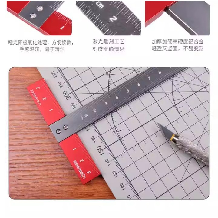 [BUOCO] U-STAR 優速達 鋁合金精密 T型直角尺 模型改裝 定位劃線測量工具 T型尺-細節圖11