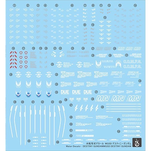 [BUOCO] 炎水貼 MGSD 命運鋼彈 Spec II Destiny Gundam 羅盤標誌 螢光 水貼-細節圖3