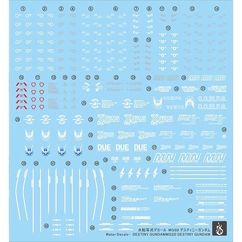 [BUOCO] 炎水貼 MGSD 命運鋼彈 Spec II Destiny Gundam 羅盤標誌 螢光 水貼-細節圖3