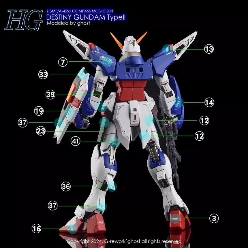 [BUOCO] 炎水貼 GHOST HG 1/144 命運鋼彈 Spec II SEED Destiny 螢光 水貼-細節圖4