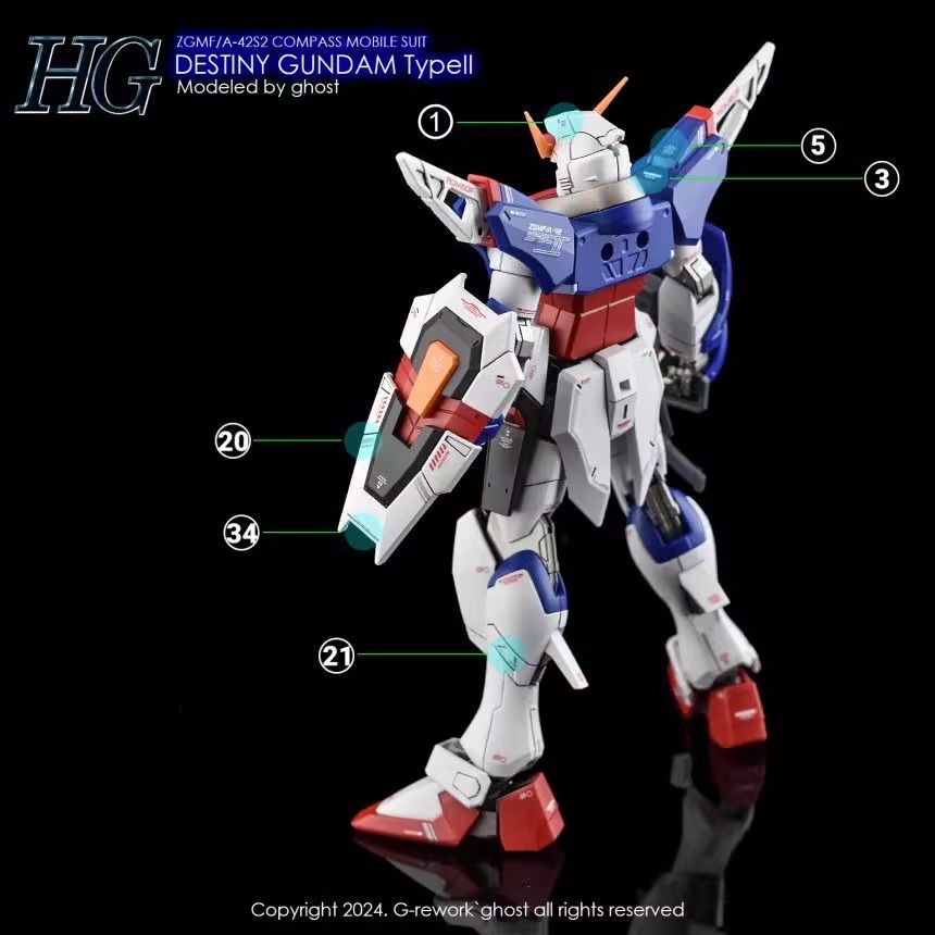 [BUOCO] 炎水貼 GHOST HG 1/144 命運鋼彈 Spec II SEED Destiny 螢光 水貼-細節圖5
